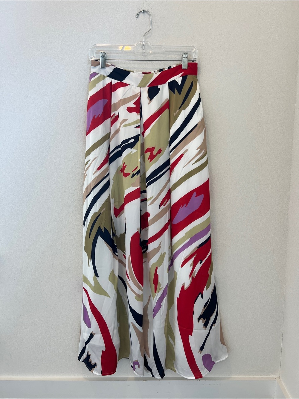 Abstract Brushstroke Maxi Skirt in Multi-Color